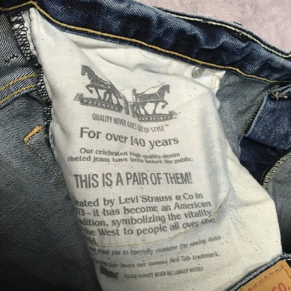 Levis Mens‎ 569 Loose Straight Fit Blue Jeans size 42x30 Cotton Denim Pants